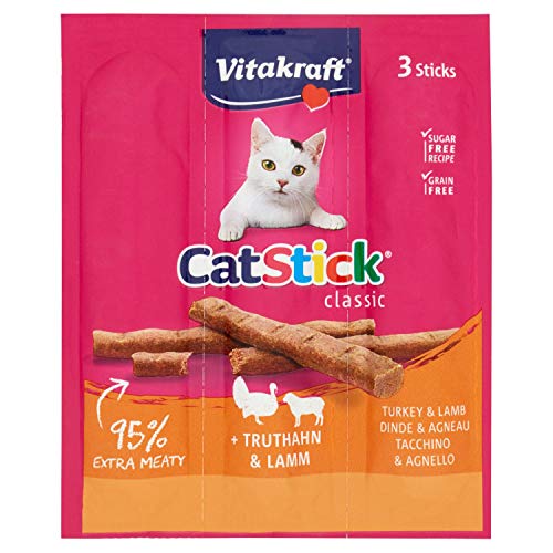 Vitakraft Cat Stick Mini Truthahn und Lamm, 18 g - Animalerie Amazon Allemagne à 0.99€