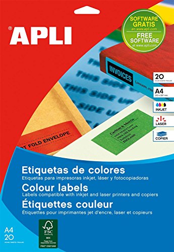 APLI 1591 - permanent gelbe Etiketten 70,0 x 37,0 mm 20... - Bon plan à 4.43€