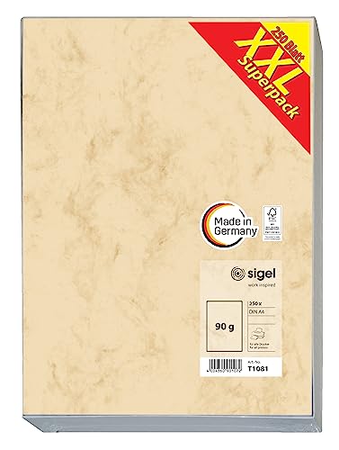 SIGEL T1081 Marbled Writing Paper, A4, 90 gsm double sided... - Nouvelle promo Amazon à 17.98€