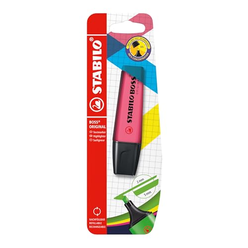 STABILO BOSS ORIGINAL - Evidenziatore - Pack da 1 - Rosa - Fournitures Bureau en promo à 1.30€