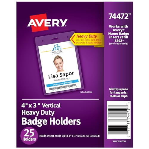 Avery Soportes resistentes para insignias, 10.2 cm x 7.6... - Fournitures Bureau Amazon Espagne à 13.46€