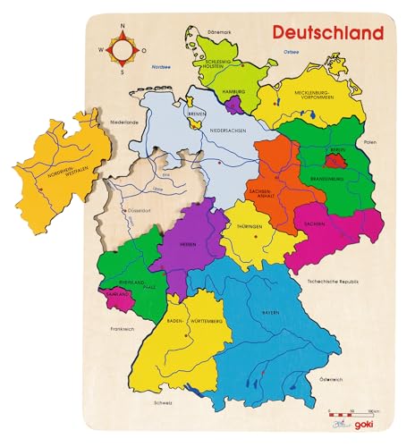 Goki - 57860 - Puzzle À Encastrement - Allemagne - 16... en promo à 12,38€ (-34%) sur Amazon FR