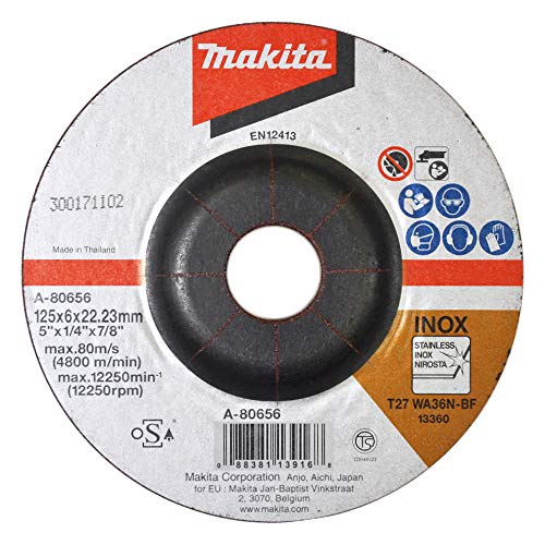 Makita Schruppscheibe Inox, 125 mm, 100 Stück, A-80656 - DIY & Tools Amazon Germany à 3.56€