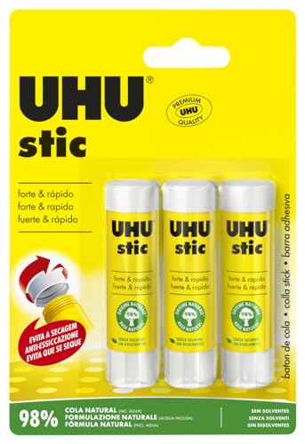 UHU Stic 3x8.2g colla per bambini, sicura da usare per i... - Deal du jour à 3.49€