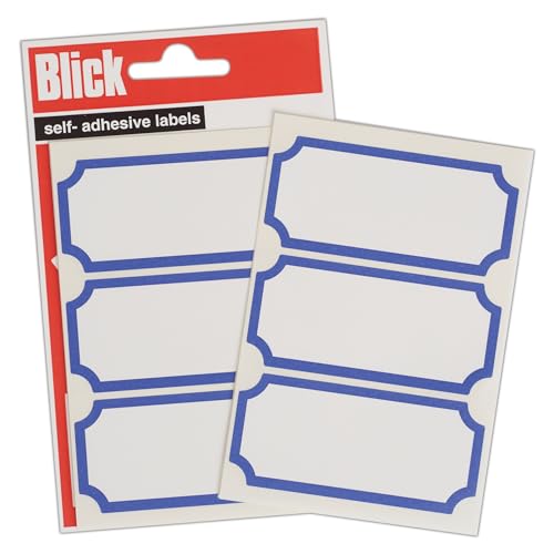Blick - Confezione di 21 etichette 34 x 75mm, bordo blu - Fournitures Bureau Amazon Italie à 7.84€