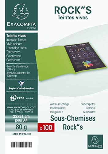 EXACOMPTA Paquet de 100 sous-chemises Rock's en carte 80 g... - Auto & Moto en promo à 4.74€
