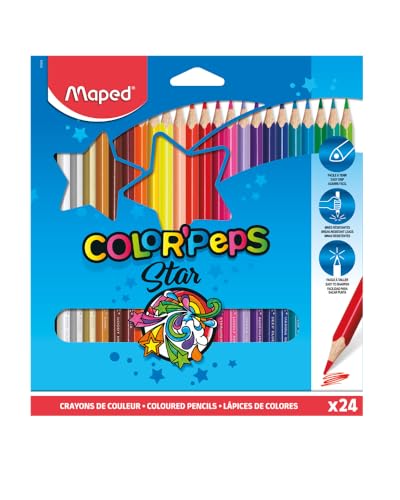 Maped Etui de 24 crayons de couleur COLOR'PEPS Triangulaire... - Loisirs Créatifs Amazon France à 4.99€