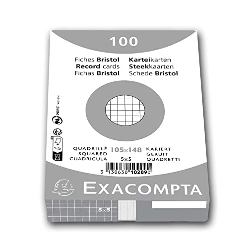Exacompta 10209E 100er Pack Karteikarten kariert DIN A6 in... - Fournitures Bureau Amazon Allemagne à 3.22€