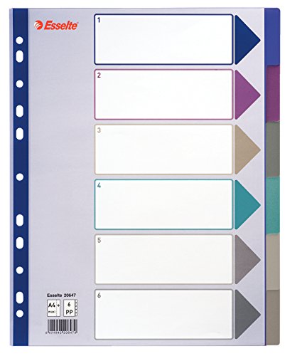 Esselte - Separador de archivos Mylar de polipropileno con... - Fournitures Bureau Amazon Espagne à 10.95€