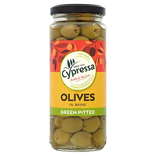 Cypressa Green Pitted Olives in Brine, 340g - Épicerie Amazon Royaume-Uni à 1.70€