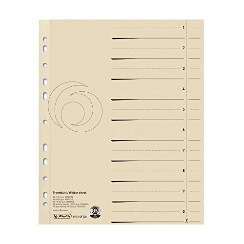 Herlitz Divisorio Manilla A4, colore: Beige - Maison & Cuisine Amazon Italie à 5.61€