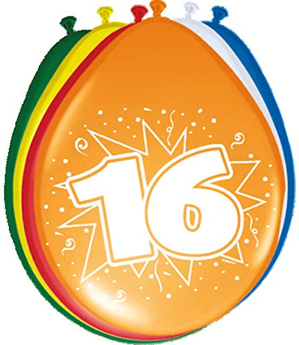 Ballons 16 Ans 30cm - 8 pièces - Amazon France à 7.09€