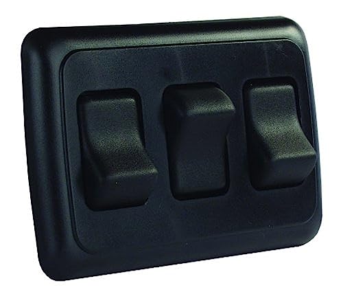 JR Products 12245 Black Triple SPST On-Off Switch with Bezel en promo sur Amazon