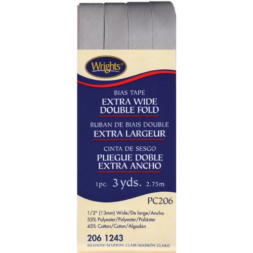 Wright's Double Fold Bias Tape 1/2" X3yd-Shadow - Loisirs Créatifs Amazon Royaume-Uni à 14.57€