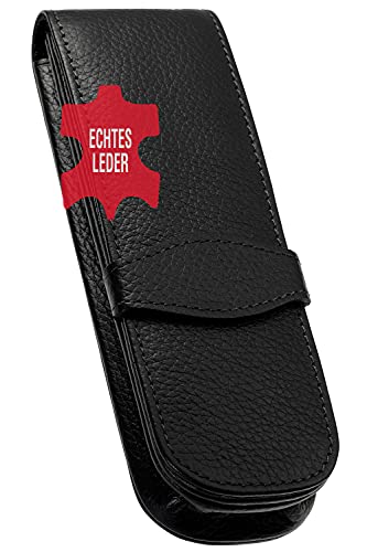 Online - Funda de piel para 3 bolígrafos, color negro - Fournitures Bureau en promo à 29.64€