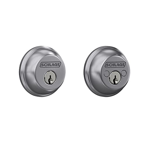 Schlage B62N626 Deadbolt, Keyed 2 Sides, Brushed Chrome - Maison & Cuisine en promo à 25.07€