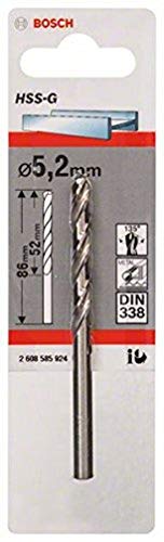 Bosch Professional Metallbohrer HSS-G geschliffen (Ø 5,2 mm) - DIY & Tools Amazon Germany à 1.29€
