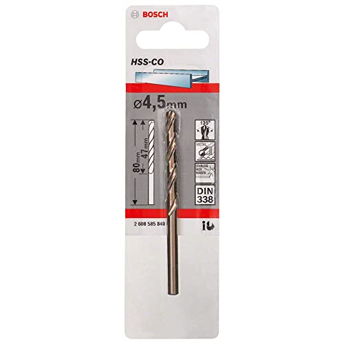 Bosch 2 608 585 849 - Brocas metálicas HSS-Co, DIN 338 (4,5... - Bricolage & Outils Amazon Espagne à 2.79€