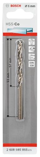 Bosch 2 608 585 855 - Brocas metálicas HSS-Co, DIN 338 (6 x... - Bricolage & Outils Amazon Espagne à 5.69€