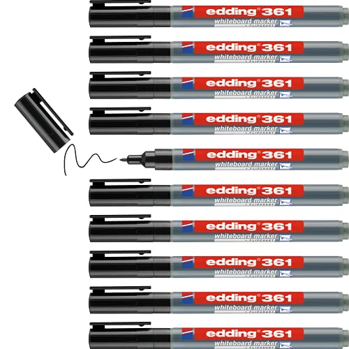 edding 361 whiteboard marker - black - 10 whiteboard pens... - High-Tech & Électronique Amazon Royaume-Uni à 9.48€