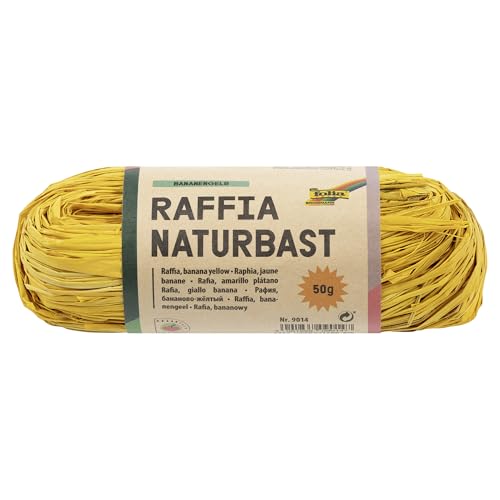 folia 9014 - Raffia Naturbast bananengelb, 1 Bündel mit 50... - Maison & Cuisine Amazon Allemagne à 3.30€