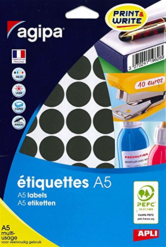 Apli 114327 - Etui 400 pastilles multi-usage noir Ø 24 mm - Réduction -75% à 1.69€