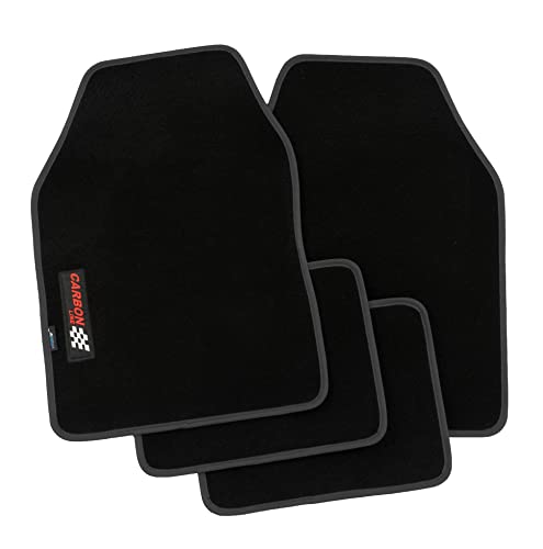 Petex Carbon 11380004 Car Mats Universal Fit Set of 4 Black - Auto & Moto en promo à 11.91€