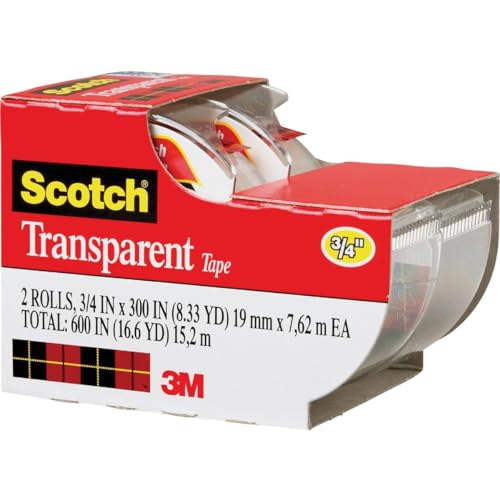 3M 2157SS 3/4 X 250 Scotch Transparent Tape 2 Count by St.... - Fournitures Bureau Amazon France à 8.11€