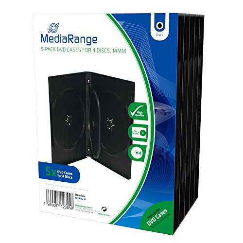 MediaRange DVD Case for 4 Discs, 14mm, Black, Pack 5 - Bricolage & Outils Amazon Allemagne à 3.05€