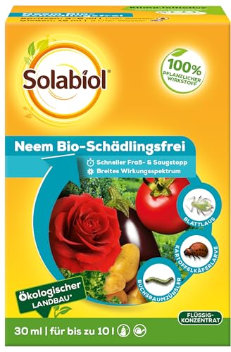 Solabiol Neem Bio-Schädlingsfrei, biologische... - Jardin & Extérieur Amazon Allemagne à 5.90€