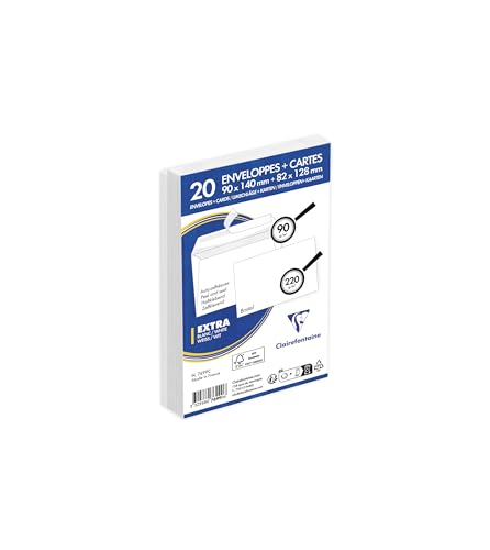 Clairefontaine 7699C - Juego de 20 sobres blancos... - Auto & Moto en promo à 4.14€