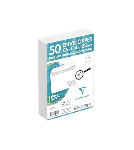 Clairefontaine 5936C - Paquet de 50 Enveloppes Blanches... - Auto & Moto Amazon France à 2.88€