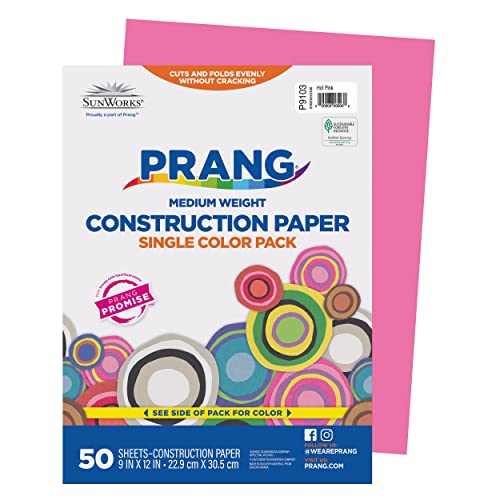 Pacon Sunworks Construction Paper Hot Pink 50 hojas - Papel... - Loisirs Créatifs Amazon Espagne à 27.94€