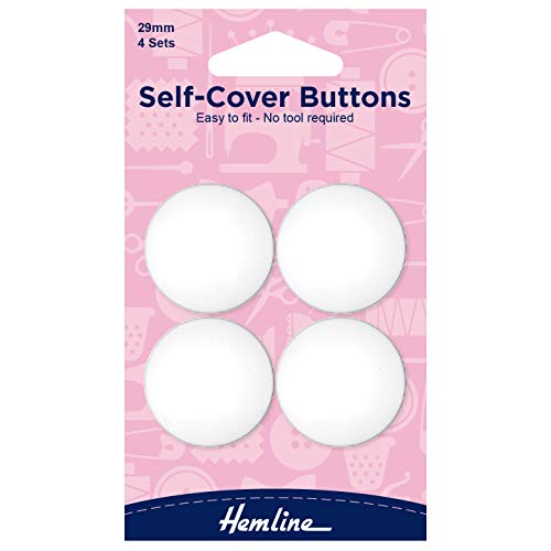 Hemline White Nylon 29mm Self Cover Button Sets (4) - Loisirs Créatifs Amazon Royaume-Uni à 1.29€