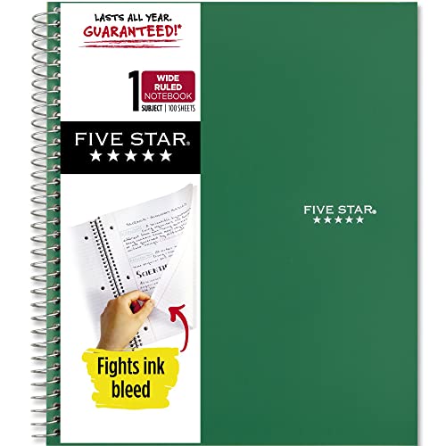 Five Star Cuaderno en espiral, 1 tema, papel rayado ancho... - Fournitures Bureau Amazon Espagne à 19.83€