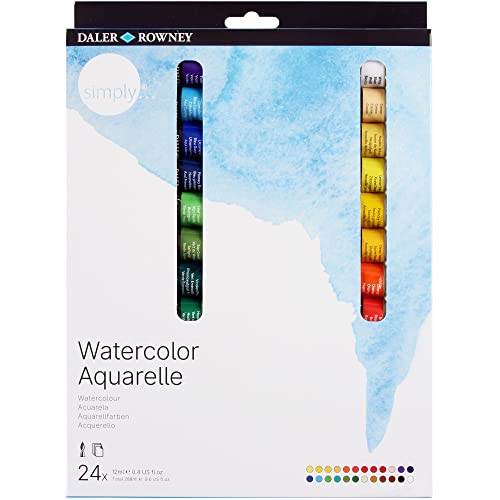 Daler Rowney Simply - Set peinture aquarelle 24 tubes 12ml - Jouets & Jeux Amazon France à 14.93€