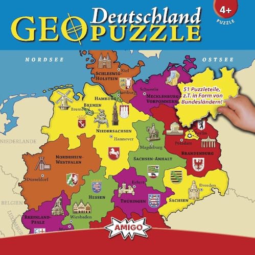 Amigo 00382 - GeoPuzzle- Puzzle a Forma di Germania [Lingua... - Amazon Italie à 9.99€