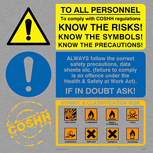 Viking Signs CN710-S20-MS Coshh Regs Know The Risks Sign, 1... - Maison & Cuisine Amazon Royaume-Uni à 7.45€