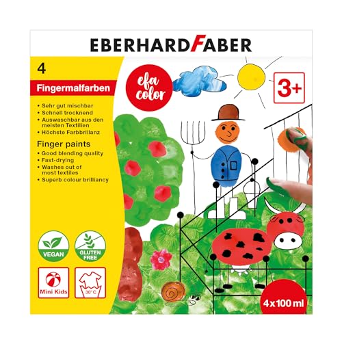 Eberhard Faber 578804 - Colori a dita EFA Color, 4 colori... - Jouets & Jeux en promo à 12.34€