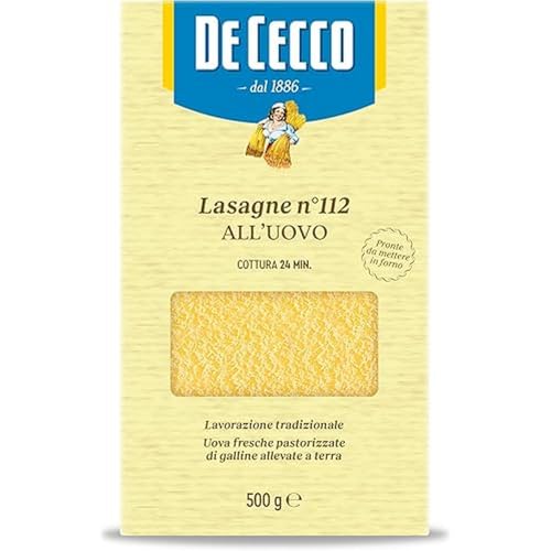 De cecco n.112 lasagna all'uovo gr.500 (1000035754) - Épicerie Amazon Espagne à 2.49€