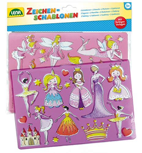 LENA - 65766 Ensemble de gabarits avec princesses et elfes... - Jouets & Jeux Amazon France à 4.51€