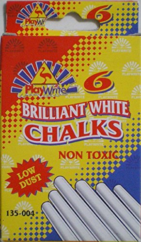 Playwrite Brilliant White Chalks 6 Pack - Fournitures Bureau Amazon Royaume-Uni à 0.59€