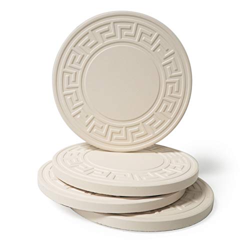 Coaster Stone Absorbent Stone Coasters, 4-1/4-Inch, Greek... - Maison & Cuisine Amazon Allemagne à 25.42€