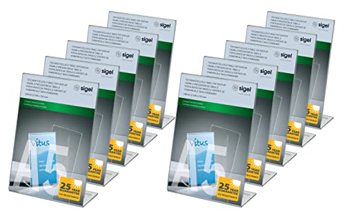 SIGEL Ta212 Lot de 10 Présentoirs Inclinés de Table, 21,5 X... - Maison & Cuisine Amazon France à 34.44€