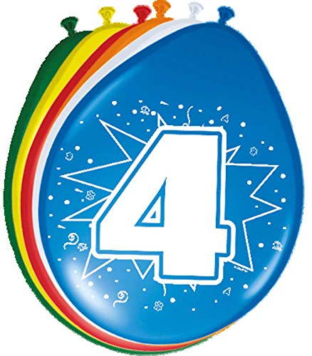 Ballons d'anniversaire 4 Ans - 8 pièces - Jouets & Jeux Amazon France à 11.22€