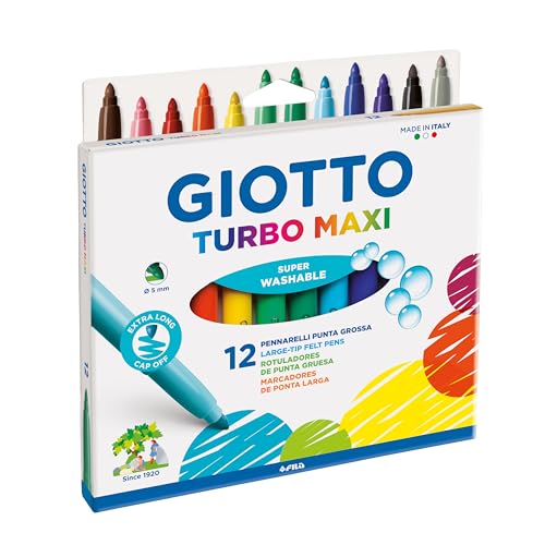 GIOTTO - Turbo Maxi, Etui 12 Feutres - Jouets & Jeux en promo à 4.49€