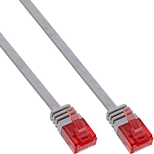InLine 71602 Patchkabel flach, U/UTP, Cat.6, grau, 2m - Animalerie Amazon Allemagne à 2.44€