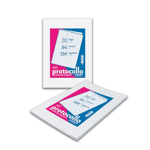 Blasetti - confezione da 20 fogli protocollo - quadretti 5M - Fournitures Bureau en promo à 1.80€
