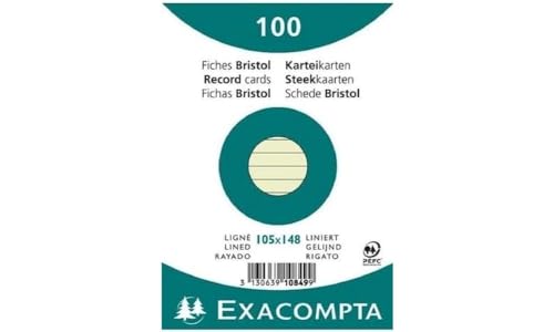 Exacompta 10849SE 100er Pack Karteikarten liniert DIN A6 in... - Fournitures Bureau Amazon Allemagne à 2.69€