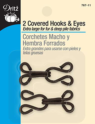 Dritz Covered Hooks and Eyes, Extra Large, 2 Set, Brown - Amazon Royaume-Uni à 4.96€